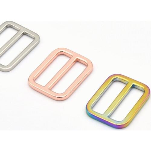 25mm Rose Gold Adjuster Buckles Metal Strap Slider Belt Purse Making Adjuster Bag Slide Lanyard Clasps Handbag Webbing Hardware