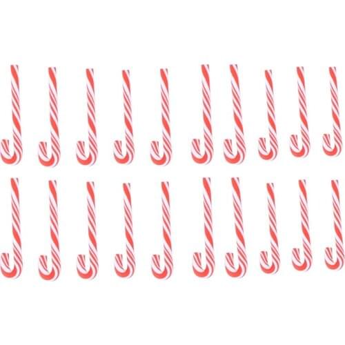 50Pcs Red And White Handmade Christmas Candy Cane Kawaii Miniature Food Dollhouse Home Decor