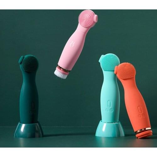 USB Charging Bristles Face Cleansing Brush Acne Pore Cleaner Skin Care Machine Rotary Sound Wave Pores Extractor