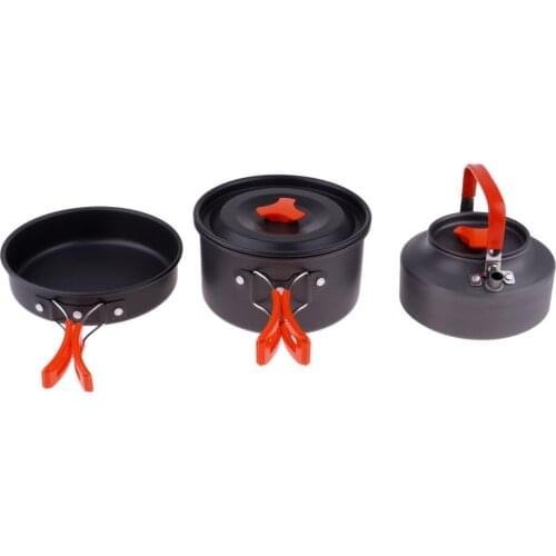 Folding Non Stick Aluminium Pot Pan Kettle Camping Cook Cooking Cookware Set for Camping Backpacking Hiking