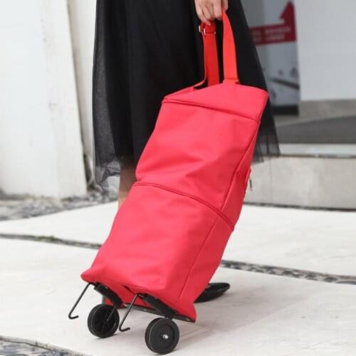 Grocery Shopping Cart Hand Bag Folding Tow Bag Telescopic Dual-use Wheeled Shopping Bag Shopping Bag Travel Trailer