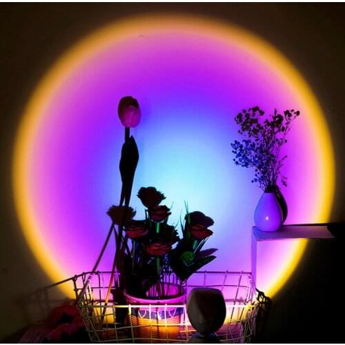 Room Decor LED Afterglow Lamp Projection USB Rainbow Projector Lamp Bedroom Take Photoes Neon Light Indoor Night Lighting Decor