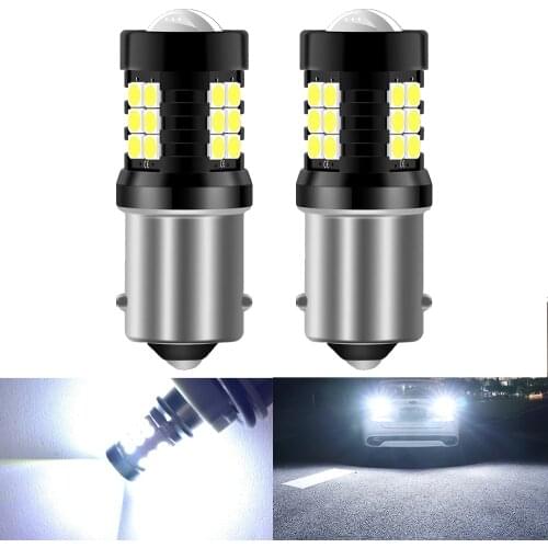 2pcs P21W 1156 BA15S LED Daytime Running Light Reverse Brake Lights DRL Lamp Bulb 1500LM Canbus for Kia Rio 7440 W21W T20 BAY15D
