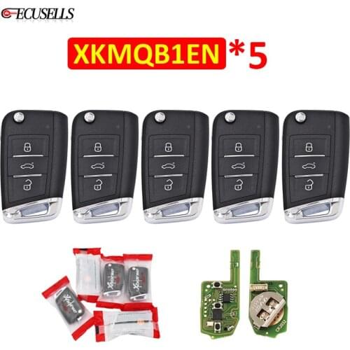 5Pcs/Lot Xhorse XK Series 3 Buttons Universal Wire Remote VVDI Remote Car Key For VVDI2 / VVDI Mini / Key Tool Max XKMQB1EN