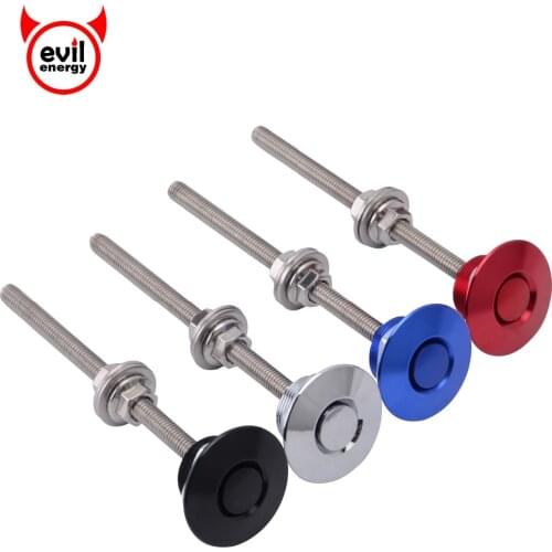 Evil energy Universal 32mm/1.25" Engine Bonnets Lock Push Button Billet Hood Pins Lock Clip Kit Car JDM Style