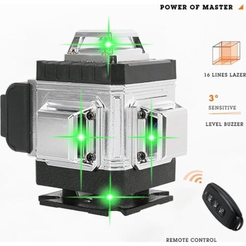 16 Lines 4D Green Laser Levels 360 Horizontal And Vertical Cross Lines Super Powerful Green Laser Level With Auto Self-Leveling