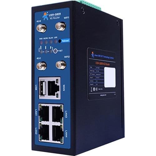 USR-G809-E IO Controller 4G Industrial Cellular VPN Router 4G LTE Wifi DI / DO Serial Port Ethernet WAN LAN Networking Router