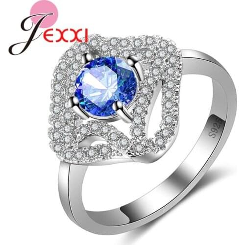 Gorgeous Classic Silver Ring Flower Shape for Women Ladies Party Jewelry Components Fashion 925 Sterling Silver Ring