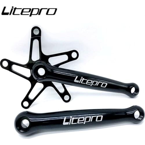 Litepro Bicycle Square Hole Crankset Chainwheel 130BCD Folding Bike Aluminum Alloy Crank 170mm Ultralight Chainring For Brompton