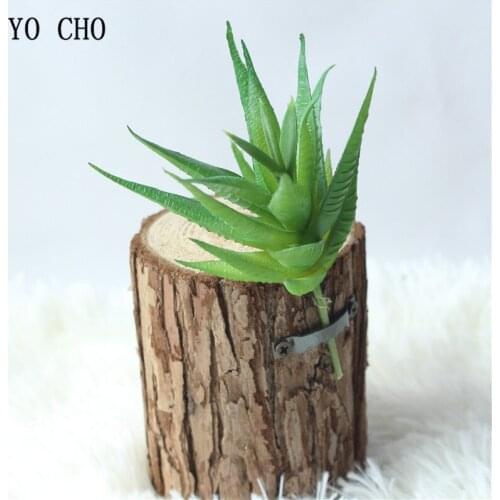 YO CHO 1PC Green Assorted Realistic Faux Artificial Succulent Plants Aloe Leaf DIY Fake Plant Home Garden Bar Decoration