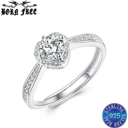 925 silver rings women ring heart anillos plata 925 para mujer bague ringen dames jewelry wedding rings elegant aneis feminino