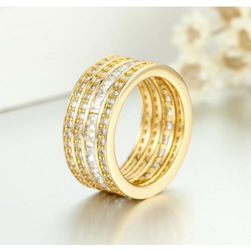 Lady 14K Gold Band Ring Luxury 16ct Princess Cut white Sapphire Wedding Rings For Women men 925 Sterling Silver gemstone Jewelry