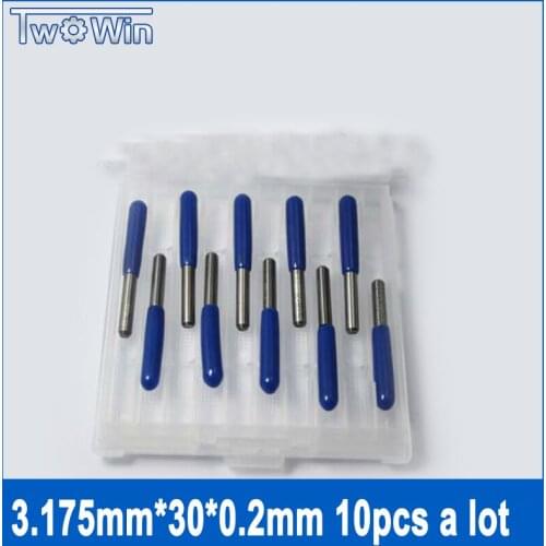 10pcs 3.175mm Shank 20 Angle 0.1mm V Shape Engraving Bit PCB Cutters Flat Bottom CNC Router Tools Cutting Bit Carving
