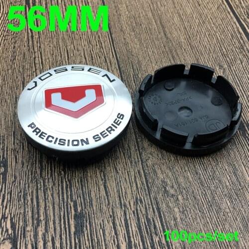 100PCS/SET For Vossen 56mm Wheel Center Caps Auto Styling Emblem 5.6cm Wheels Rim Badge Covers ABS Black Logo Sticker