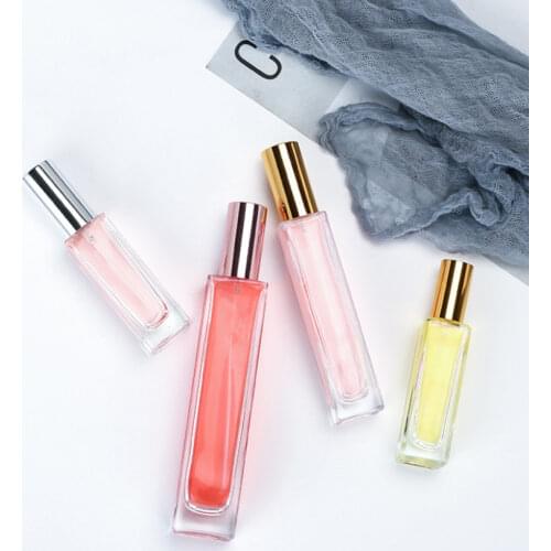 100pcs 30ml 50ml 100ml Transparent Thin Glass Spray Bottle Sample Glass Vials Portable Mini Perfume Atomizer Gold Silver Cap