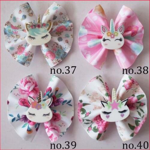 100 BLESSING Girl 3" Fan Hair Bow Clip Flower Unicorn Accessories Wholesale