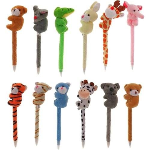 12Pcs P Animal Ballpoint Pens Fluffy Pie Pens Toy Party Supply