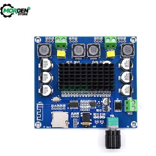 2*60W+100W Bluetooth 5.0 TPA3116D2 Power Subwoofer Amplifier Board 2.1 Audio Stereo Equalizer AUX TF Remote Class D Amp Dropship