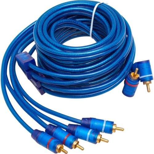 2 RCA MALE + 4 RCA MALE 5 METERS BLUE CABLE POWERMASTER * CLASS KB-506
