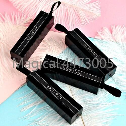 5/10/30/50PCS Empty 12.1mm Black Square Lipstick Tube with silk rubber Cosmetic Lip Balm Refillable Package Container DIY Bottle
