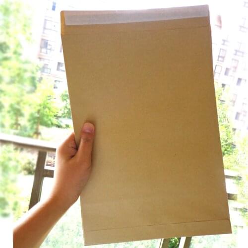 5pcs 32.2x22.6cm+3cm Big Size Vintage Blank Kraft Plain Self Adhesive Envelopes Kraft Brown Paper Bags