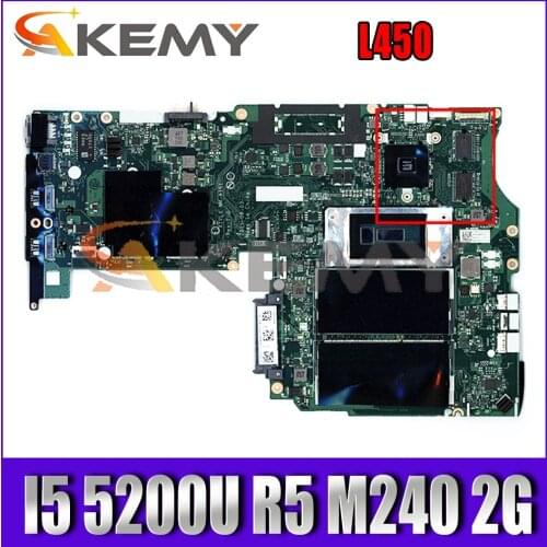 Akemy For CPU. I5 5200U R5 M240 2G Aivl nm-a351 Motherboard Lenovo ThinkPad L450 Laptop PC Board 100% Test OK