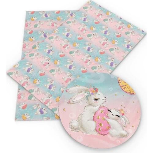 David accessories 20*33cm flower girl Easter rabbit Faux Synthetic Leather Fabric For HairBow DIY Bag Shoes Crafts,1Yc5737