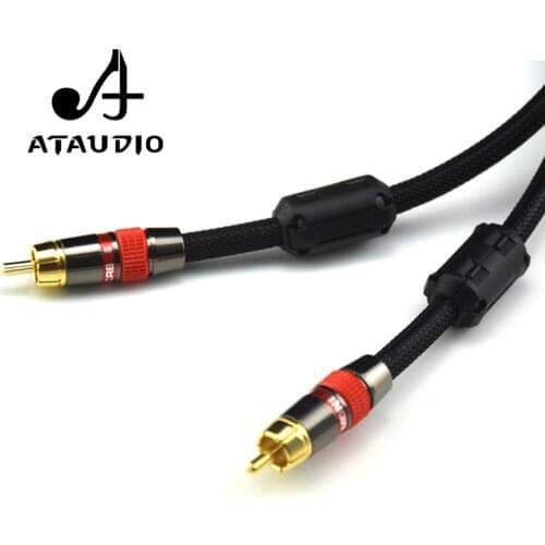 ATAUDIO 4N OFC 75ohm Hifi Digital Coaxial Audio Video Rca Cable Hi-end RCA to RCA Male Subwoofer Audio Cable 1m 2m