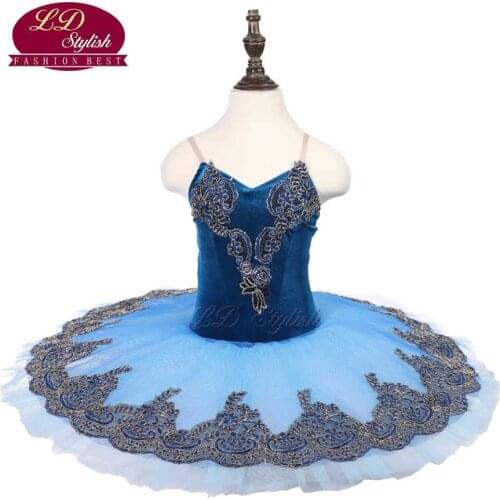 Girls Royal Blue Ballet Tutu The Nutcracker Performance Stage Wear Kids Ballet Dance Competition Costumes Women Ballet Skirt