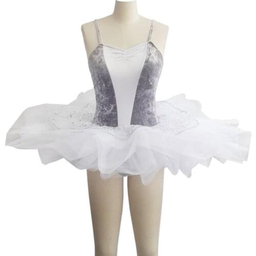 H2706 Children Ballet Dancing Dress Velvet Slim Fit Performance Pancake Tutu Dresses Girl Professional Competition Practice Wear