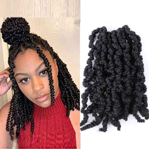 Flyteng Short crochet spring twist hair pretwisted bomb twist crochet hair 12 inch crochet braids hair for black women