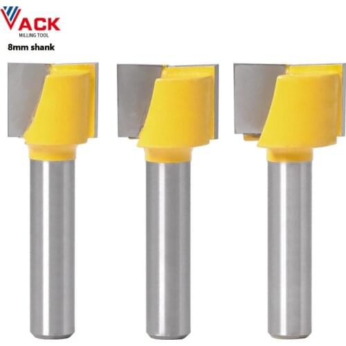 VACK 8mm Wood Milling Cutter Cleaning Bottom Engraving Woodworking Tools Bit Solid Carbide Milling Cutter End Mill Wood Cutter