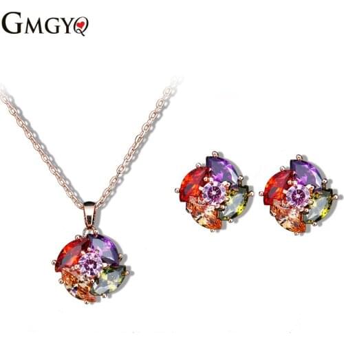 GMGYQ Kleine Hanger Nieuwe Ontwerp Luxe AAA Zirkoon Olijftak Vorm Hanger Set Voor Vrouwen Hoge Kwaliteit Party/Bruiloft Gift