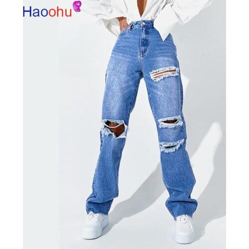 Женские свободные джинсы HAOOHU China At AliExpress