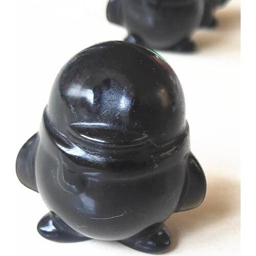 2inch Crystal Penguin Natural Obsidian Quartz Carved Penuins Gemstone Spheniscidae Sculpture Energy Healing 1pcs