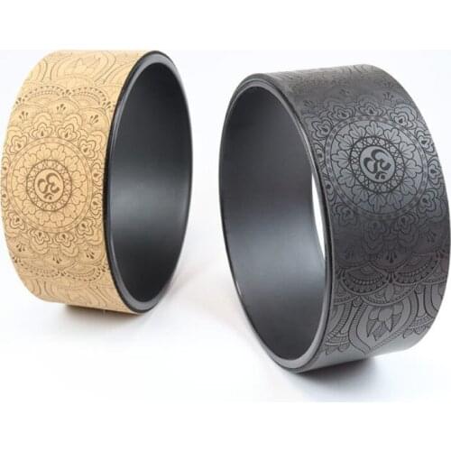 New Natural Rubber Pilates Circle Yoga Wheel Anti-slip Back Bend Printed Yoga Circle Stretch Exercise Auxiliary Home Equipment