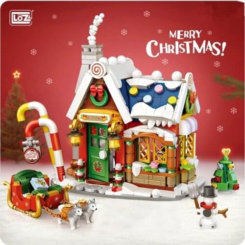 LOZ 1223 Architecture Merry Christmas House Tree Deer 3D Mini Blocks Bricks Building Toy for Children