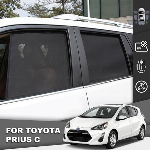 For Toyota Prius C Sunshade Car Magnet Uv Protection Rear Black Folding Window Mesh Auto Door Frame Radiation Protective Curtain
