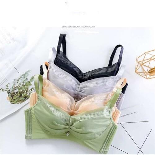Hot style sexy ultra-thin bunny ears lady bra without underwire big bust show small bra lace bra to gather comfortable underwear