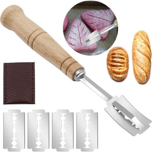 Bread Cutter Set For Slashing Scoring Stainless Steel Bread Dough Premium Hand Crafted Bread 5 Blades Dough Scoring Tool