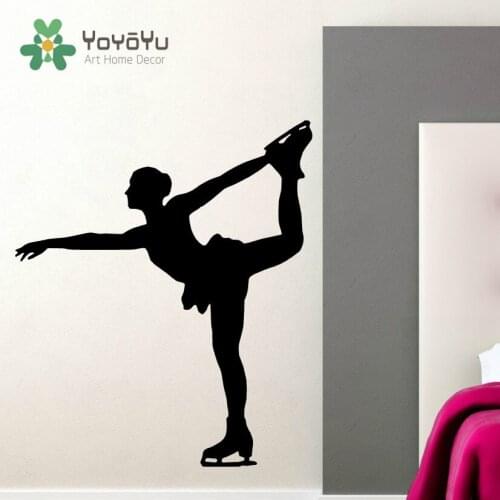 Figure Skating Wall Decal Ice Skating Wall Decor Dancer Art Bedroom Decor Sticker DIY Removable Decoration Wall Sticker NY-22