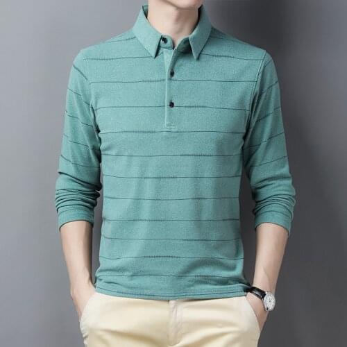 The new spring super soft long-sleeved POLO shirt. Business casual loose polo shirt. polo shirt
