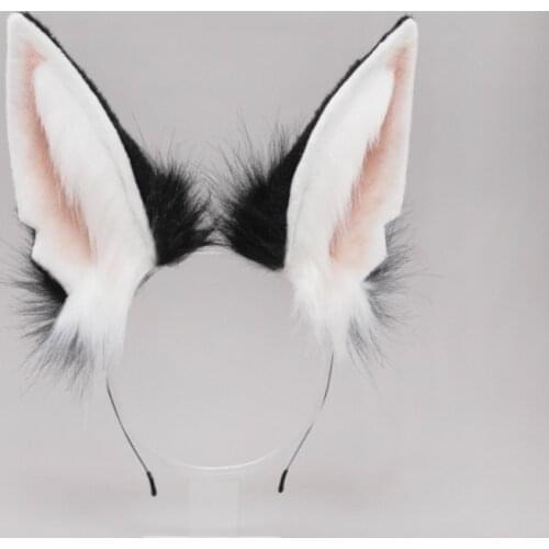 2021 New Girls Animal Wolf Ears Furry Cosplay Headwear Handmade Halloween Hair Props