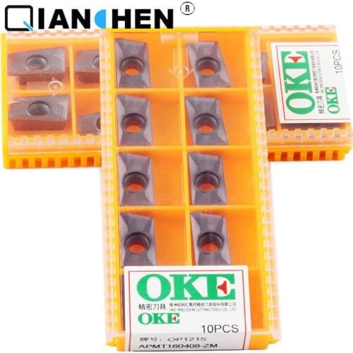 OKE 10pcs/lot High Precision High Performance High Strength CNC APMT160408-ZM OP1215 Industry Carbide Inserts Hard Alloy