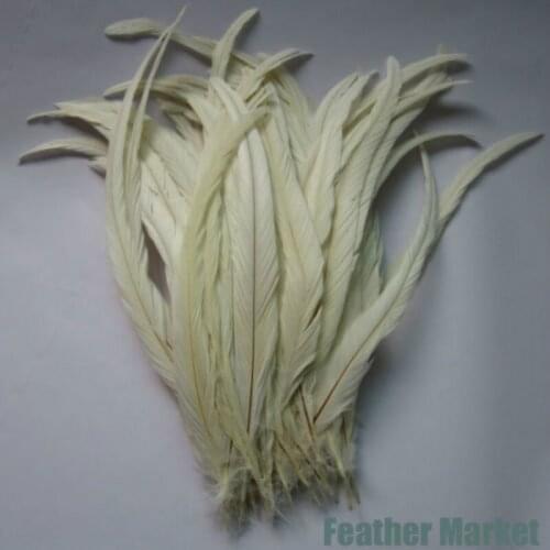 Wholesale 50PCS/ lot 14-16inches / 35-40cm beige high quality rooster tail / DIY jewelry decoration