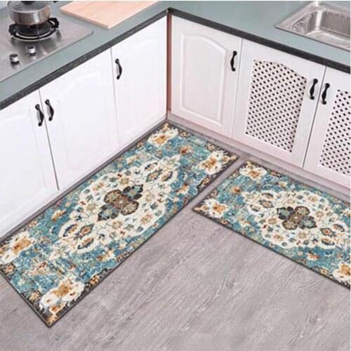 Persian Style Anti-slip Kitchen Mat Set For Floor Water Absorption Bath Mat Bathroom Mat Machine Washable Doormat Kitchen Rug