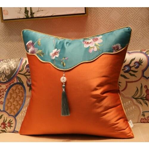 Pillow cushion sofa cushion back cushion embroidery bedside pillow waist support home core waist pillow