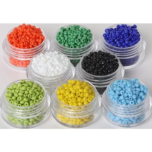 Glass 30g Approx 2MM 2000pcs,3MM 1000pcs,4MM 300pcs Seed Loose Beads for Clothing Garment Beads Making Craft Supplies Decoration