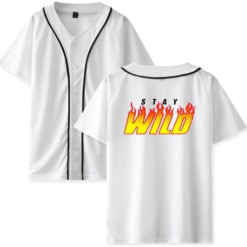 WAWNI Ben Azelart Thin Baseball Uniform SingleBreasted Harajuku Cotton & Polyester Fashion Printing Casual Baseball Uniform New