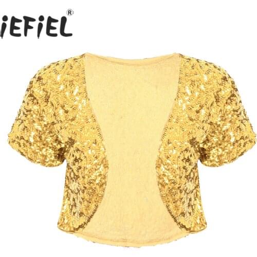 Women Shiny Sequin Cropped Jacket Coat Pole Dance Costume Glitter Waistcoat Cardigan Outwear for Nightclub Stage Performance